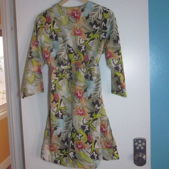 CZ Cotton Cover Up Dress Size M Floral Lightweight Summer Beach Dress - Picture 10 of 11